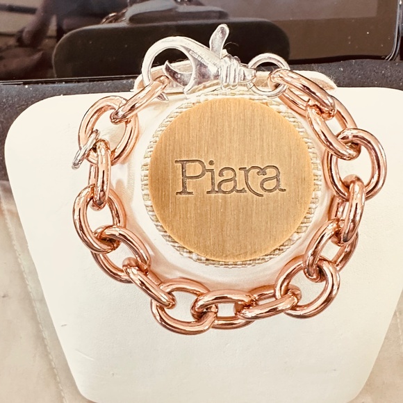 Diego & Massimo Made in Italy Rose Tone & Silver Tone Chain Link Bracelet - Picture 7 of 12